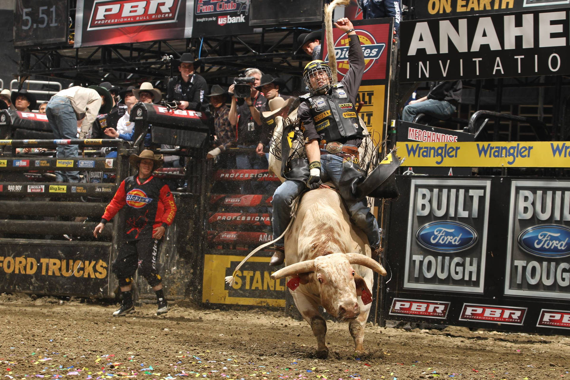 A Bull Rider Riding A Bull