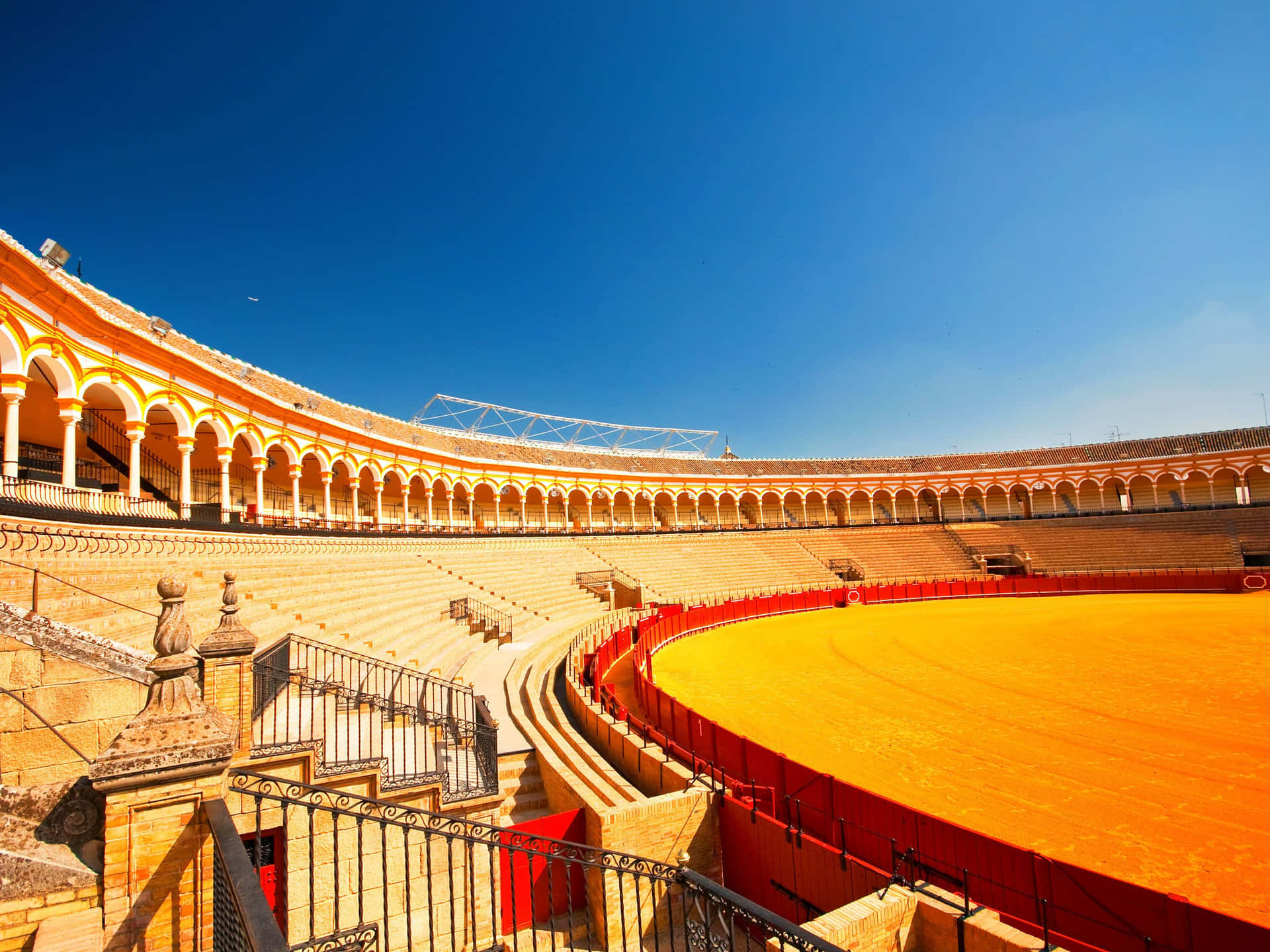 A Bullring In A Stadium Background