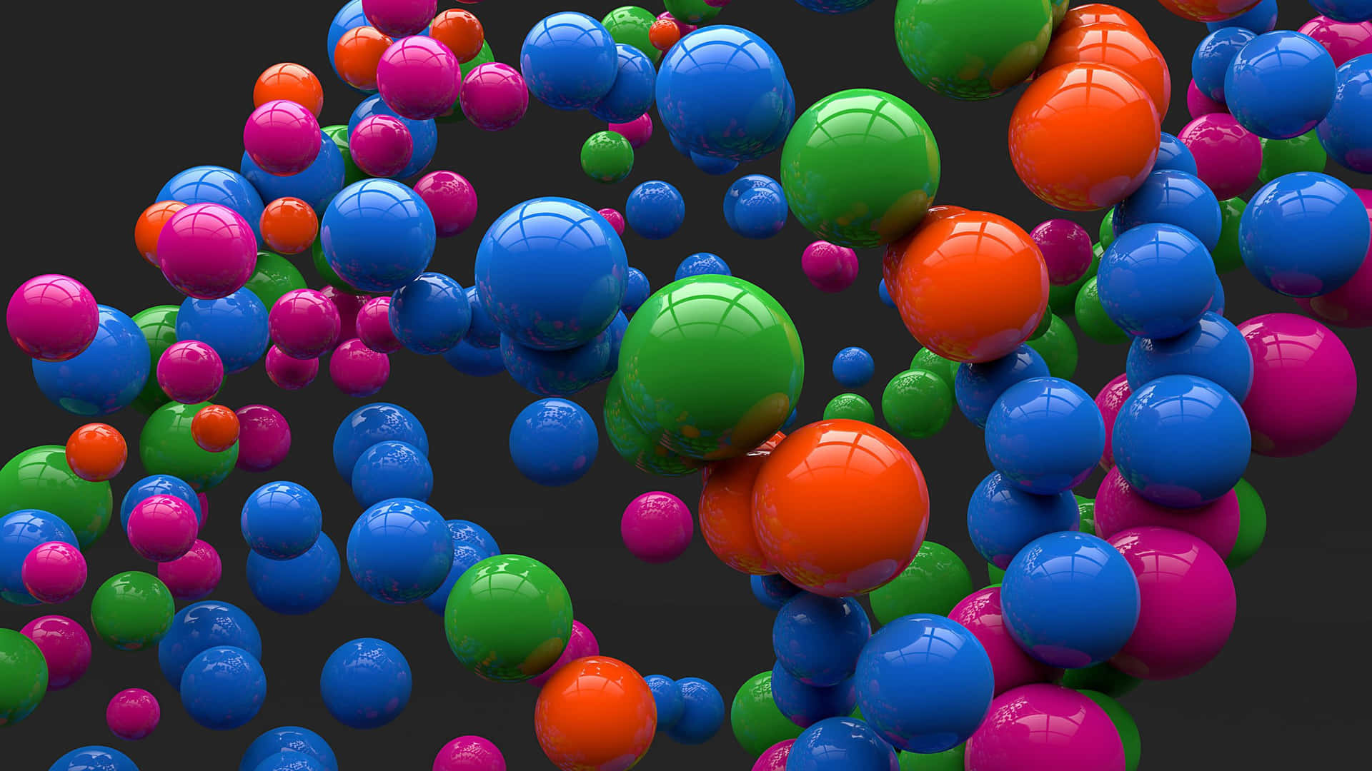 A Bunch Of Colorful Balls Are Floating In The Air Background