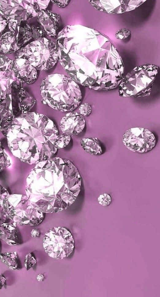 A Bunch Of Diamonds On A Purple Background Background