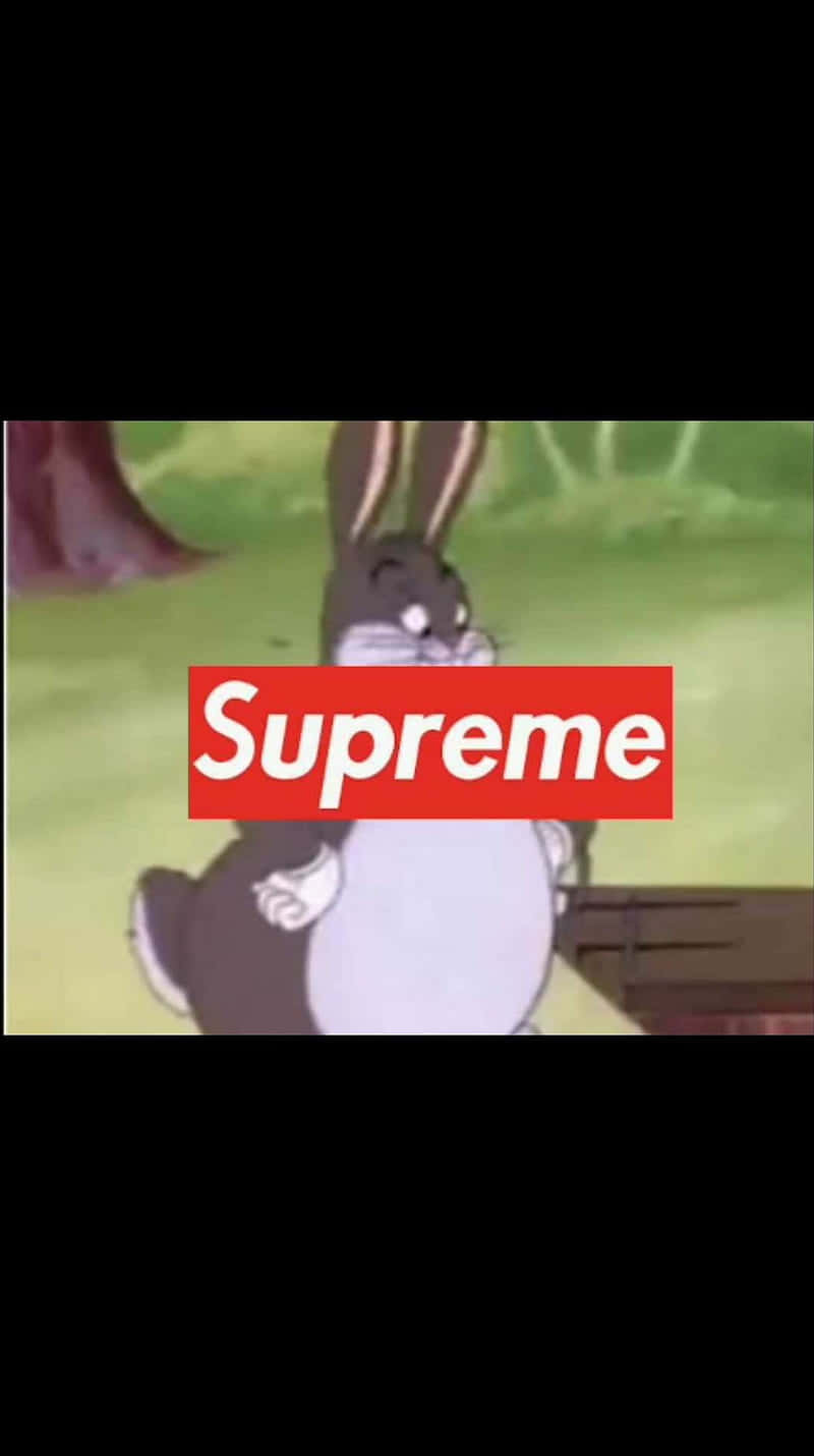 A Bunny With The Word Supreme On It Background