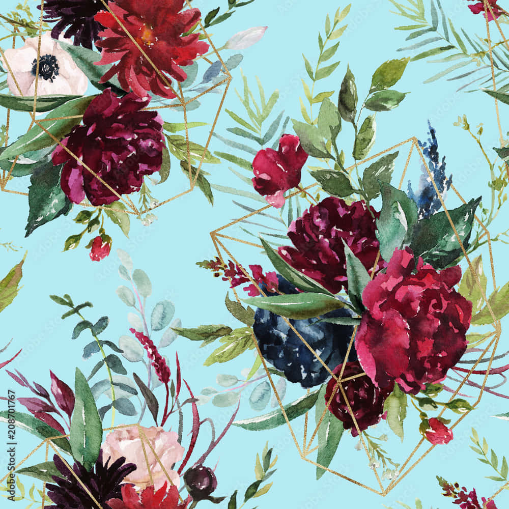 A Burgundy Chysanthemum Flower In Full Bloom. Background