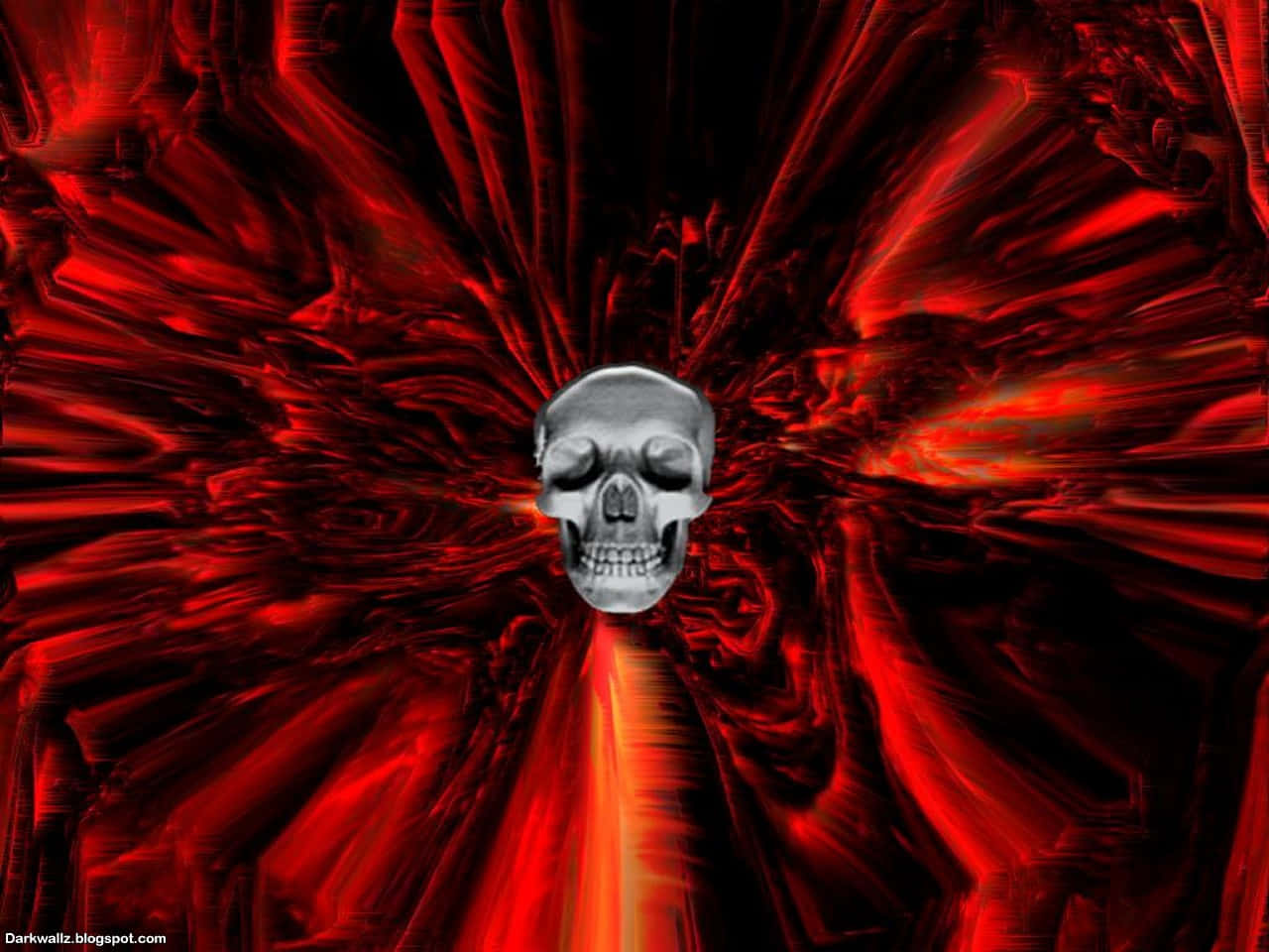 A Burning Skull Glows In The Heat Of The Flames Background
