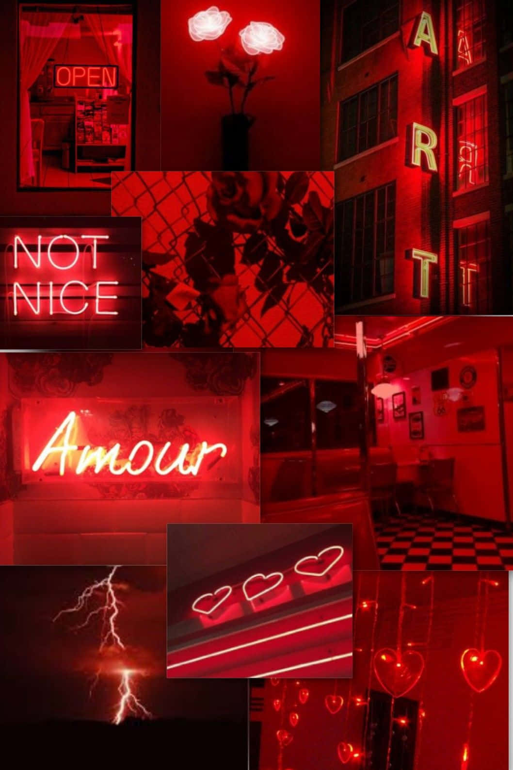 A Burst Of Neon Red Creates A Dynamic Aesthetic.