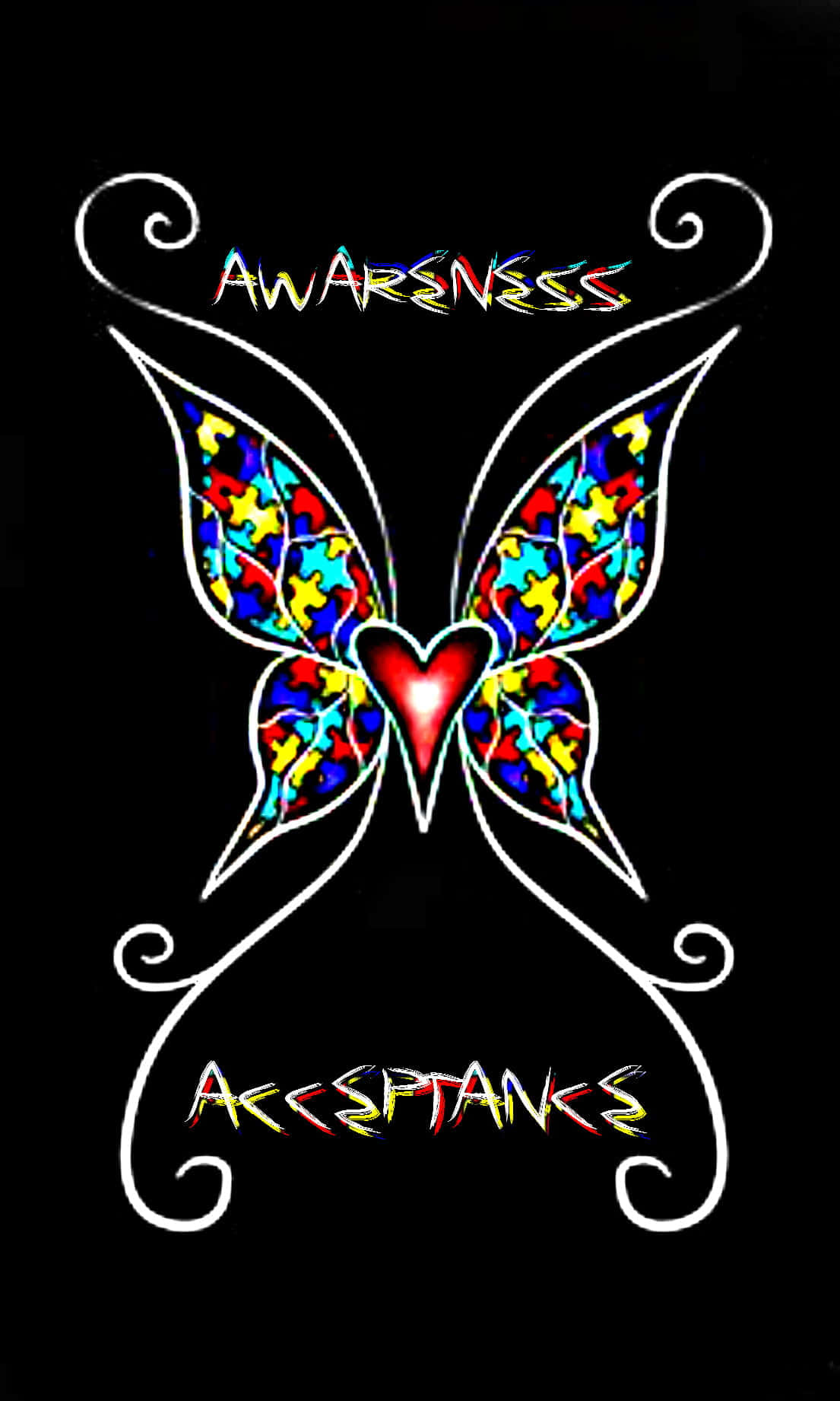 A Butterfly With The Word Awareness On It Background