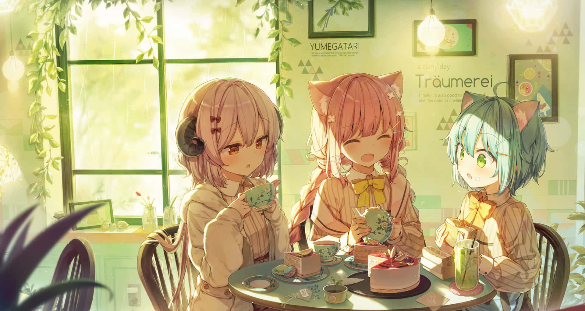 A Caffeinated Oasis - Enjoy A Delightful Cup Of Coffee At Cafe Anime Background