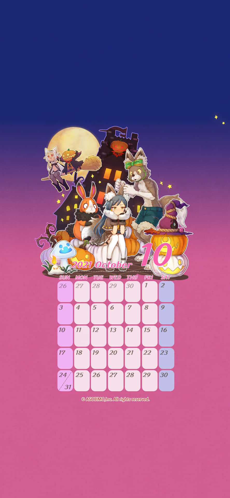 A Calendar With A Cartoon Character On It Background