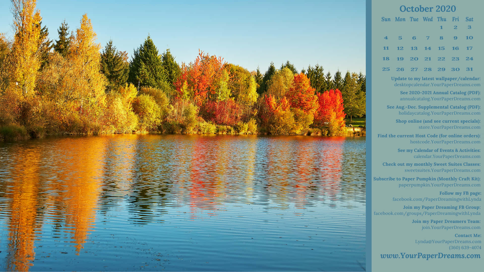 A Calendar With A Lake And Trees Background