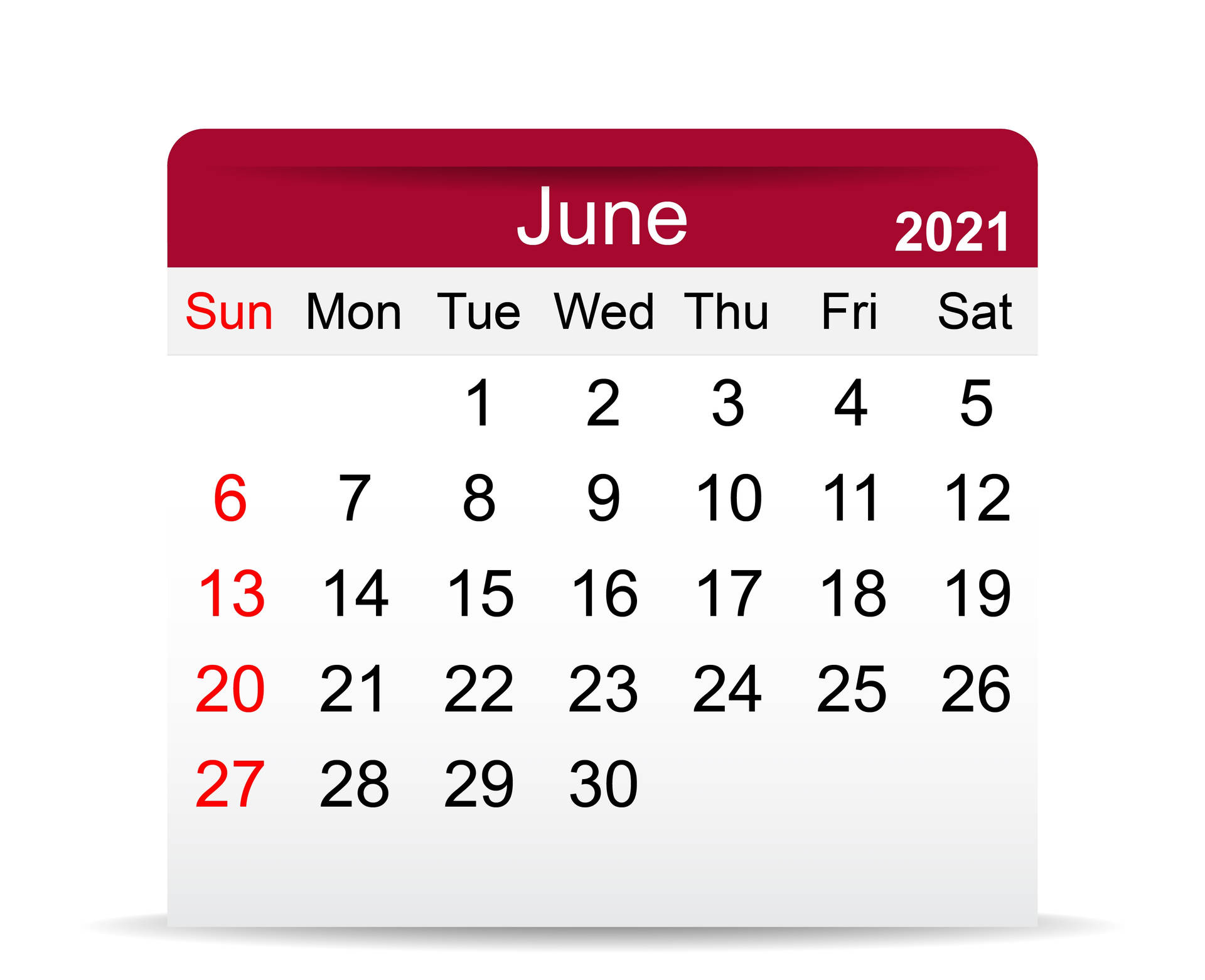 A Calendar With A Red Background