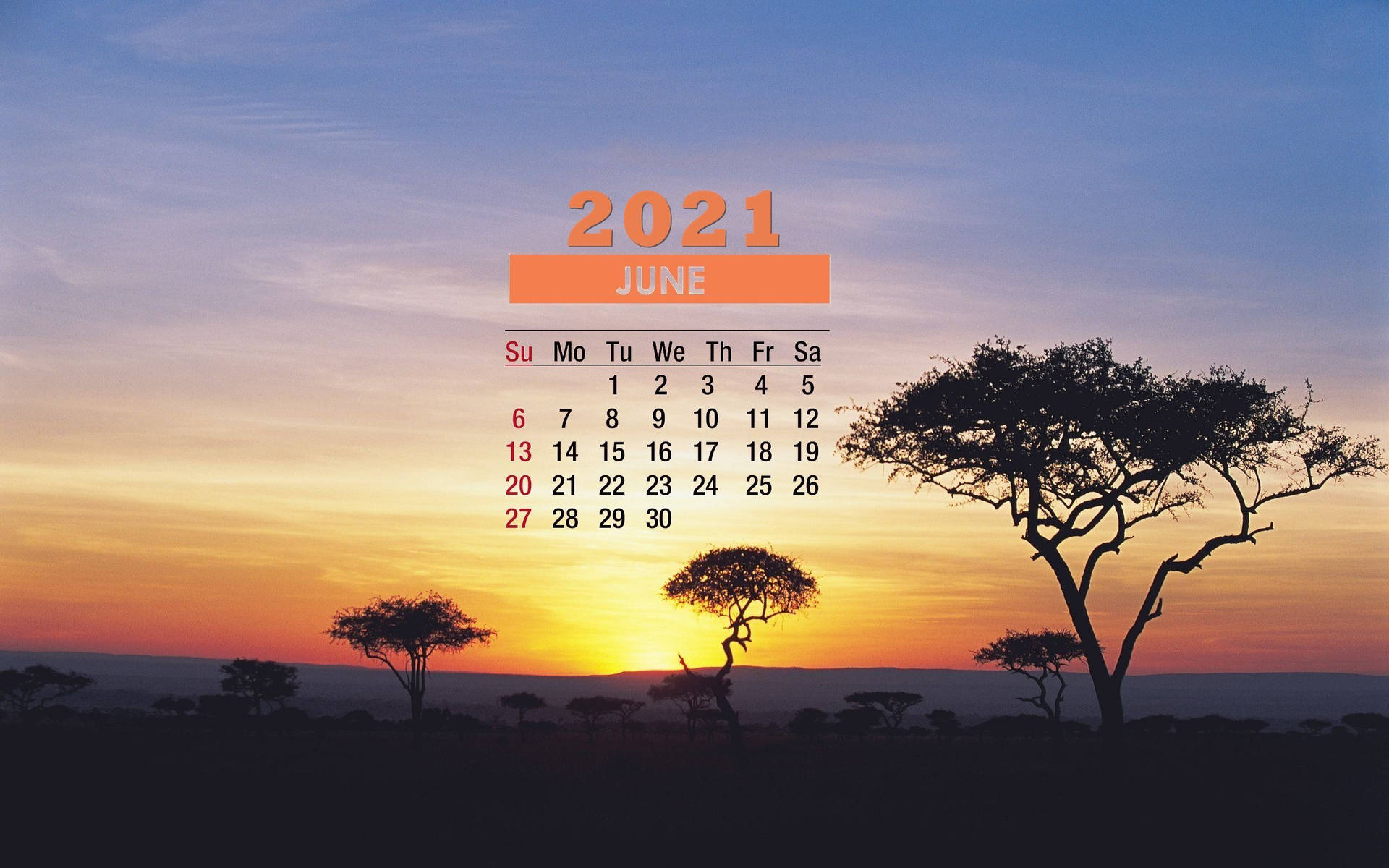 A Calendar With A Sunset In The Background Background