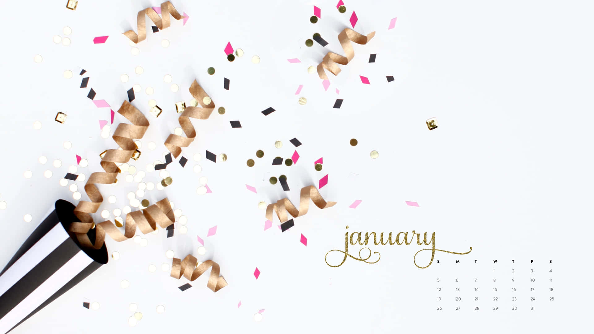 A Calendar With Confetti And Confetti Falling On It Background