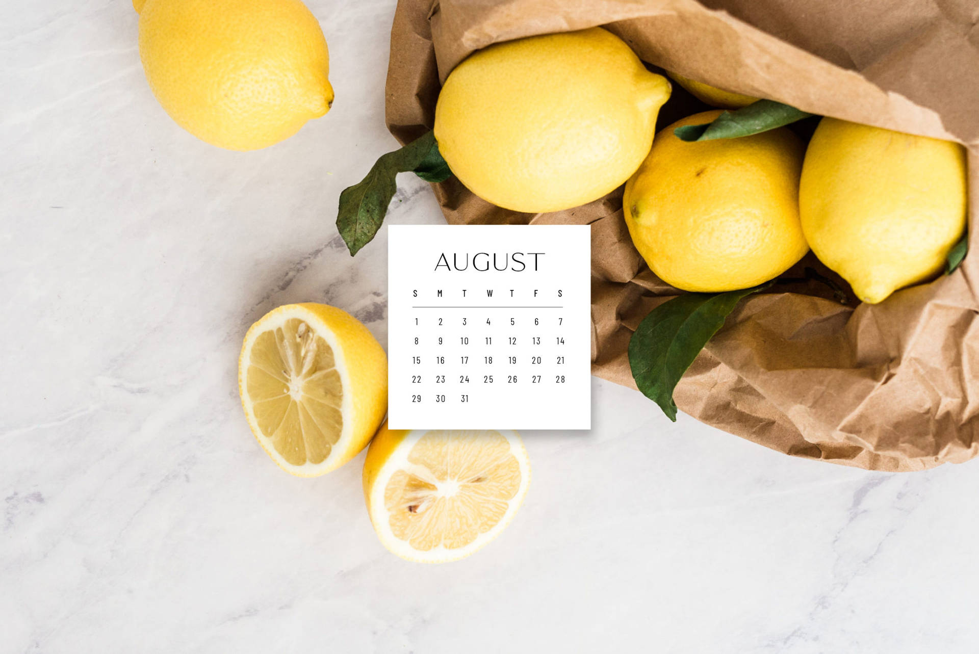 A Calendar With Lemons On It