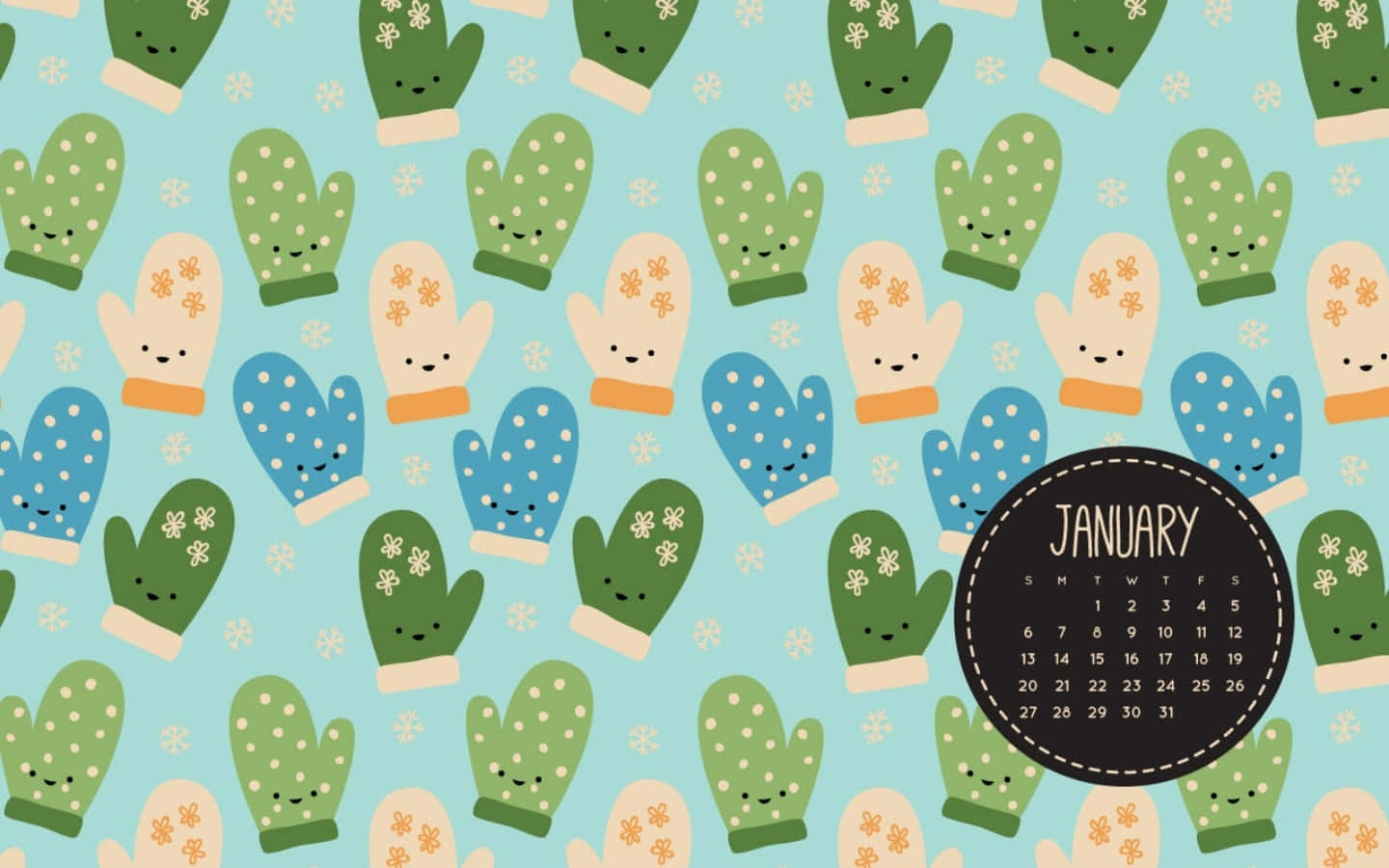 A Calendar With Mittens On It Background