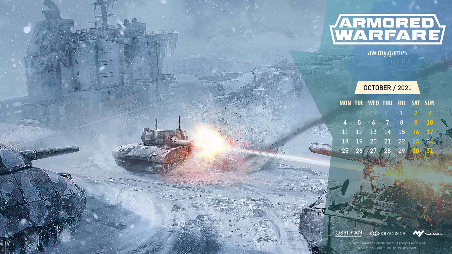 A Calendar With The Word Armored Warfare Background