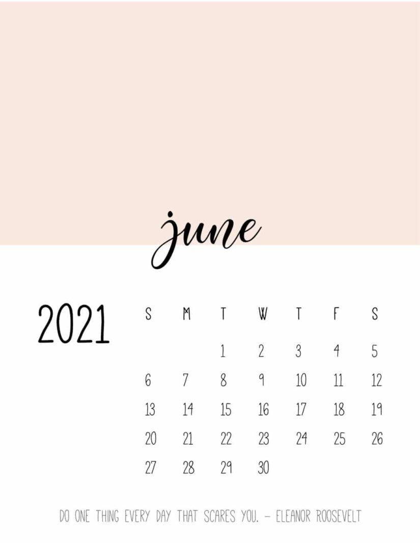 A Calendar With The Word June 2021