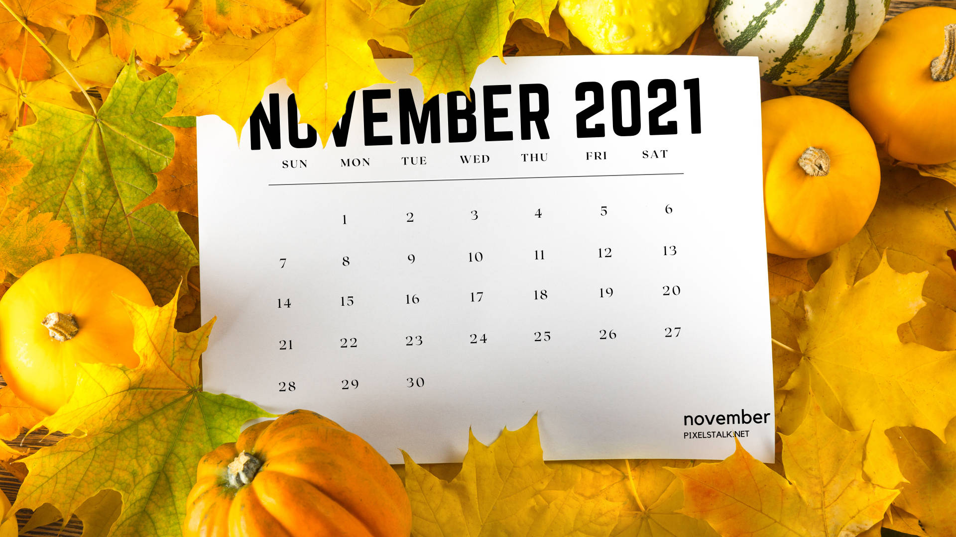 A Calendar With The Word November 2021 On It Background