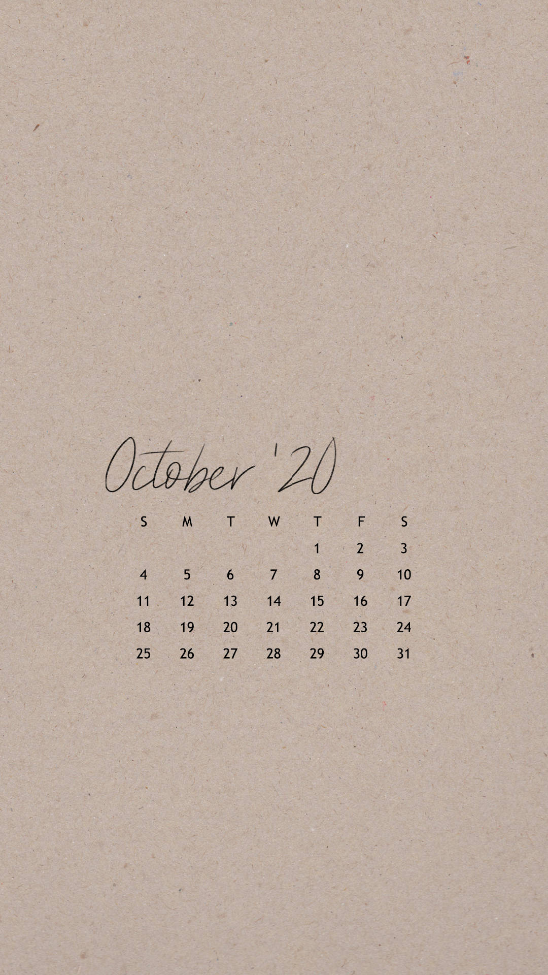 A Calendar With The Word October 20 Written On It Background