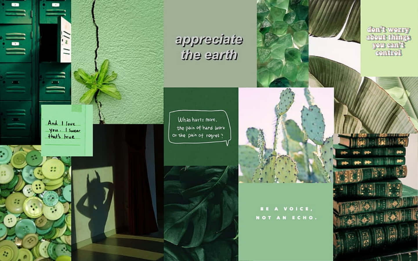 A Calming, Pastel Green Desktop Aesthetic Background