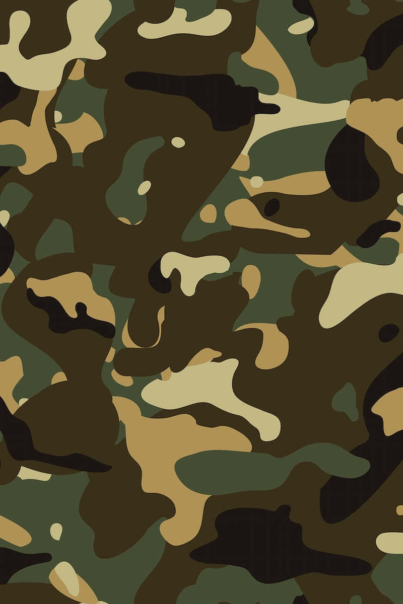 A Camouflage Pattern With A Brown And Green Color Background