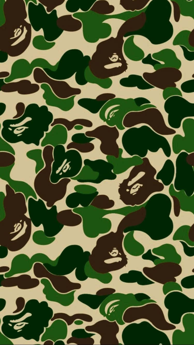 A Camouflage Pattern With Brown And Green Colors Background