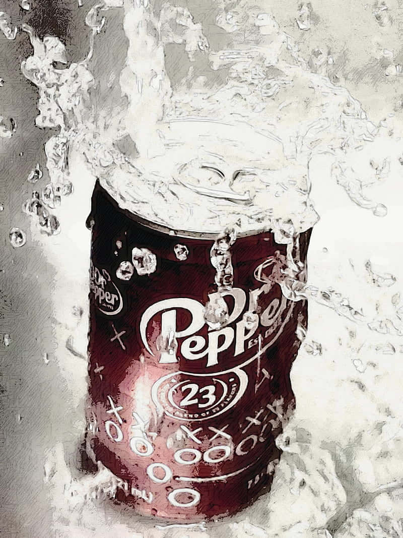 A Can Of Pepsi With Water Splashing Out Of It Background