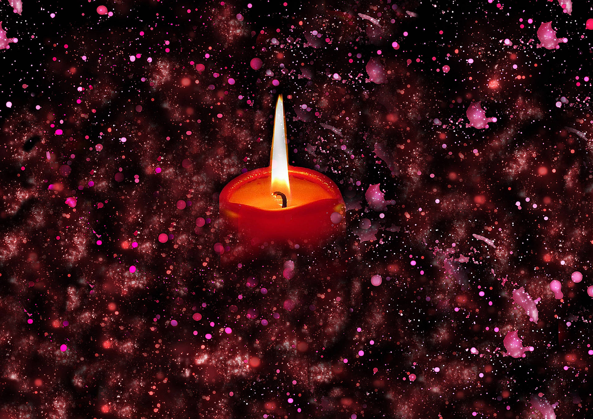 A Candle In A Starry Sky Background