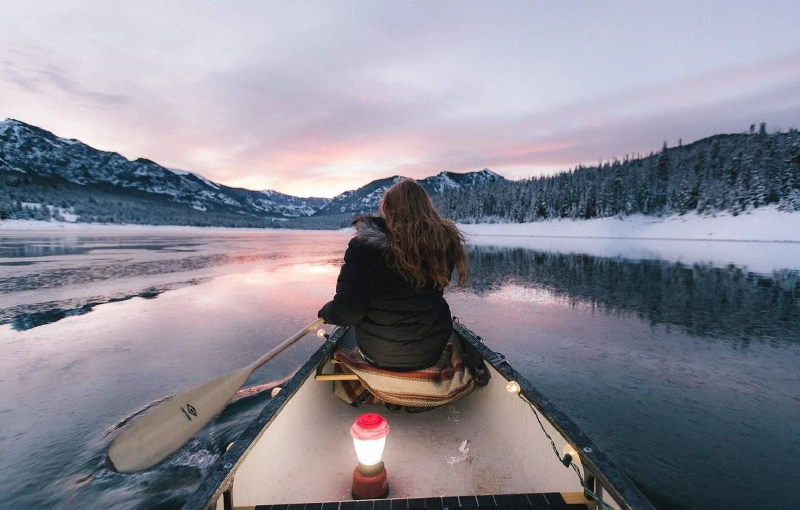 A Canoeing Woman