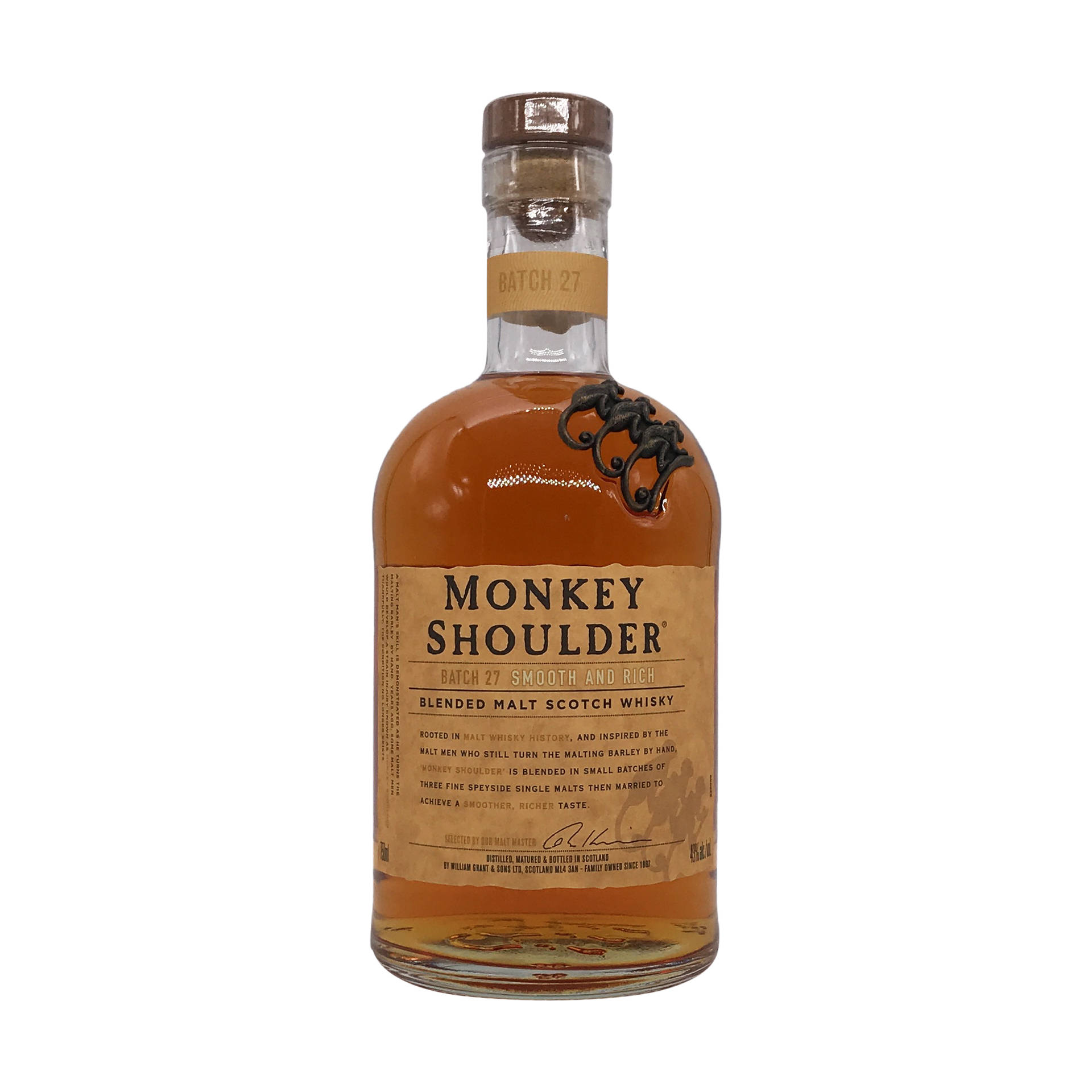 A Captivating Close-up Of Monkey Shoulder Batch 27 Scotch Whisky