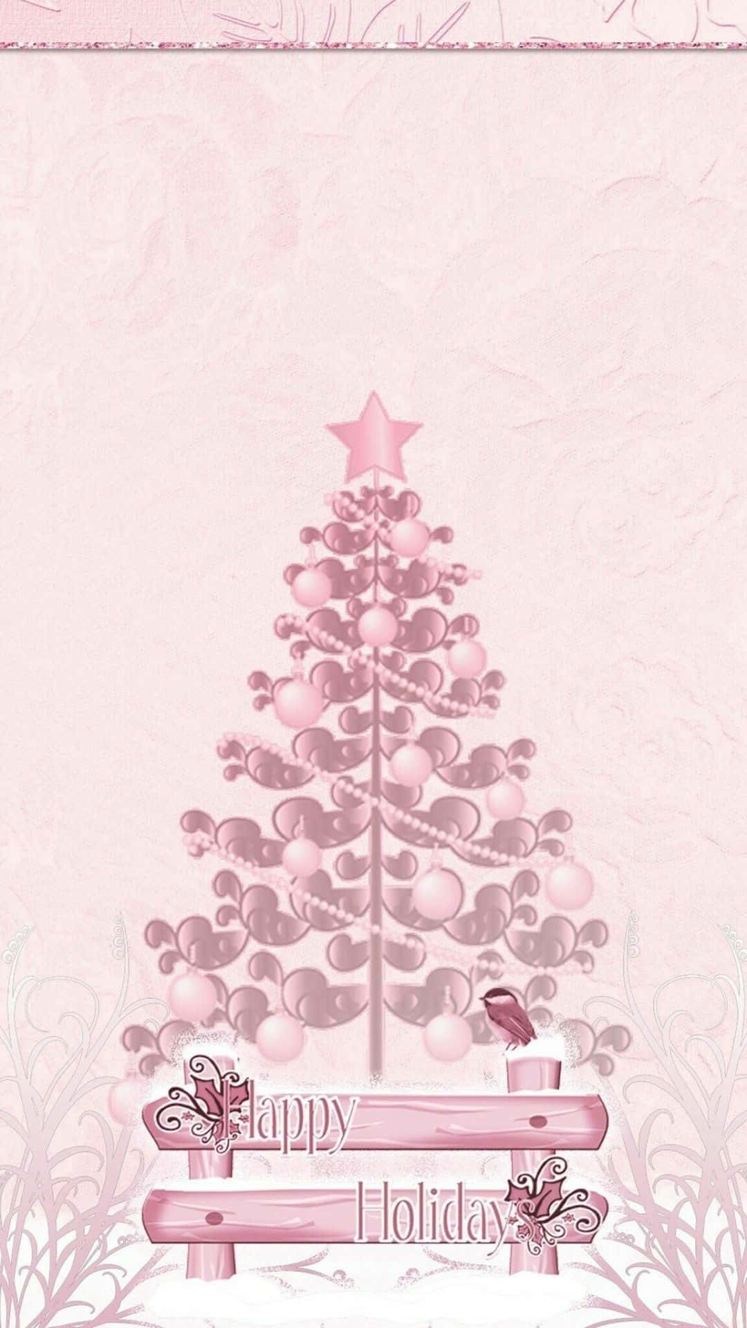A Captivating Pink Christmas Delight Background