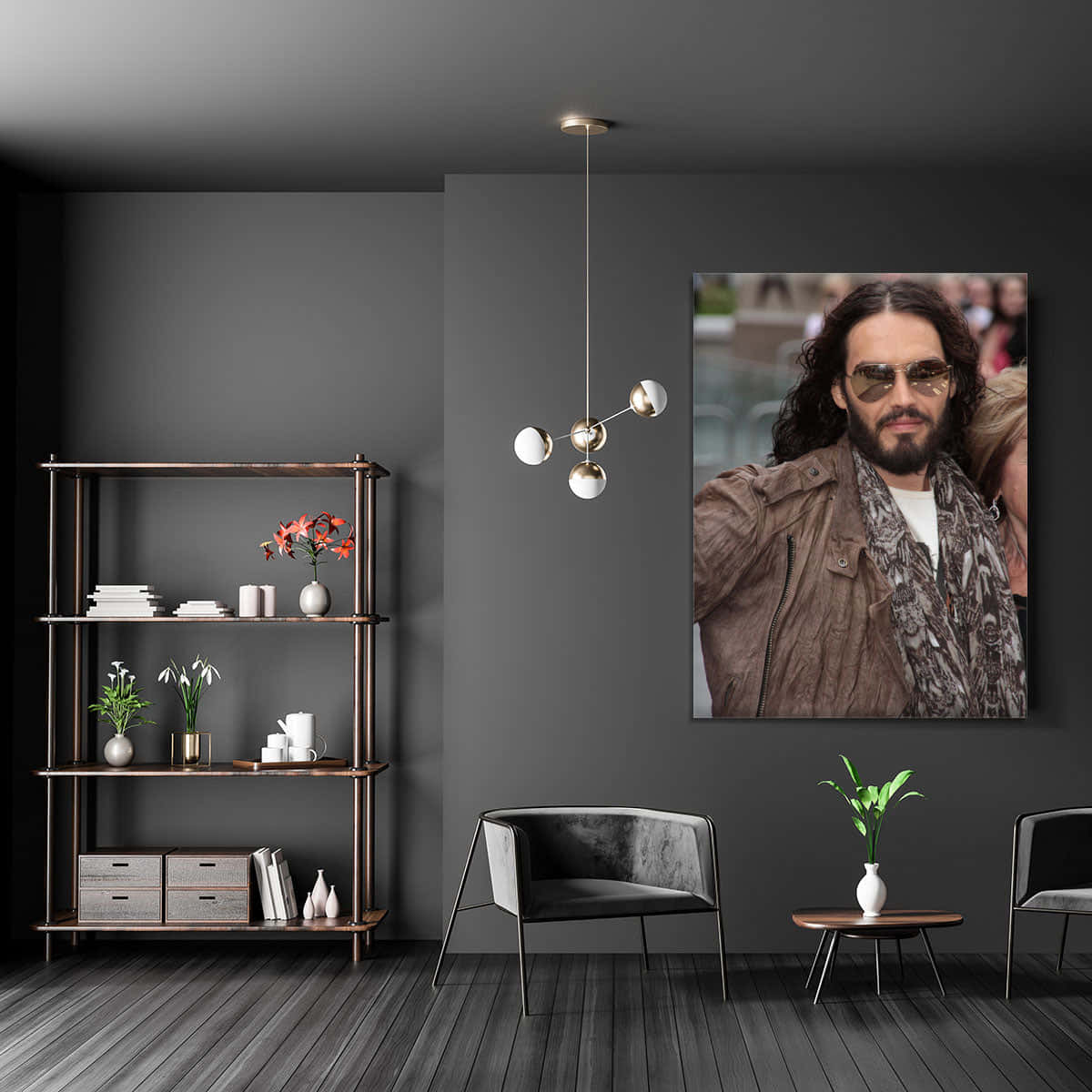 A Captivating Portrait Of Russell Brand In A Contemplative Mood. Background