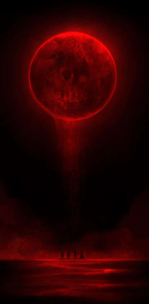 A Captivating View Of A Spectacular Blood Moon.