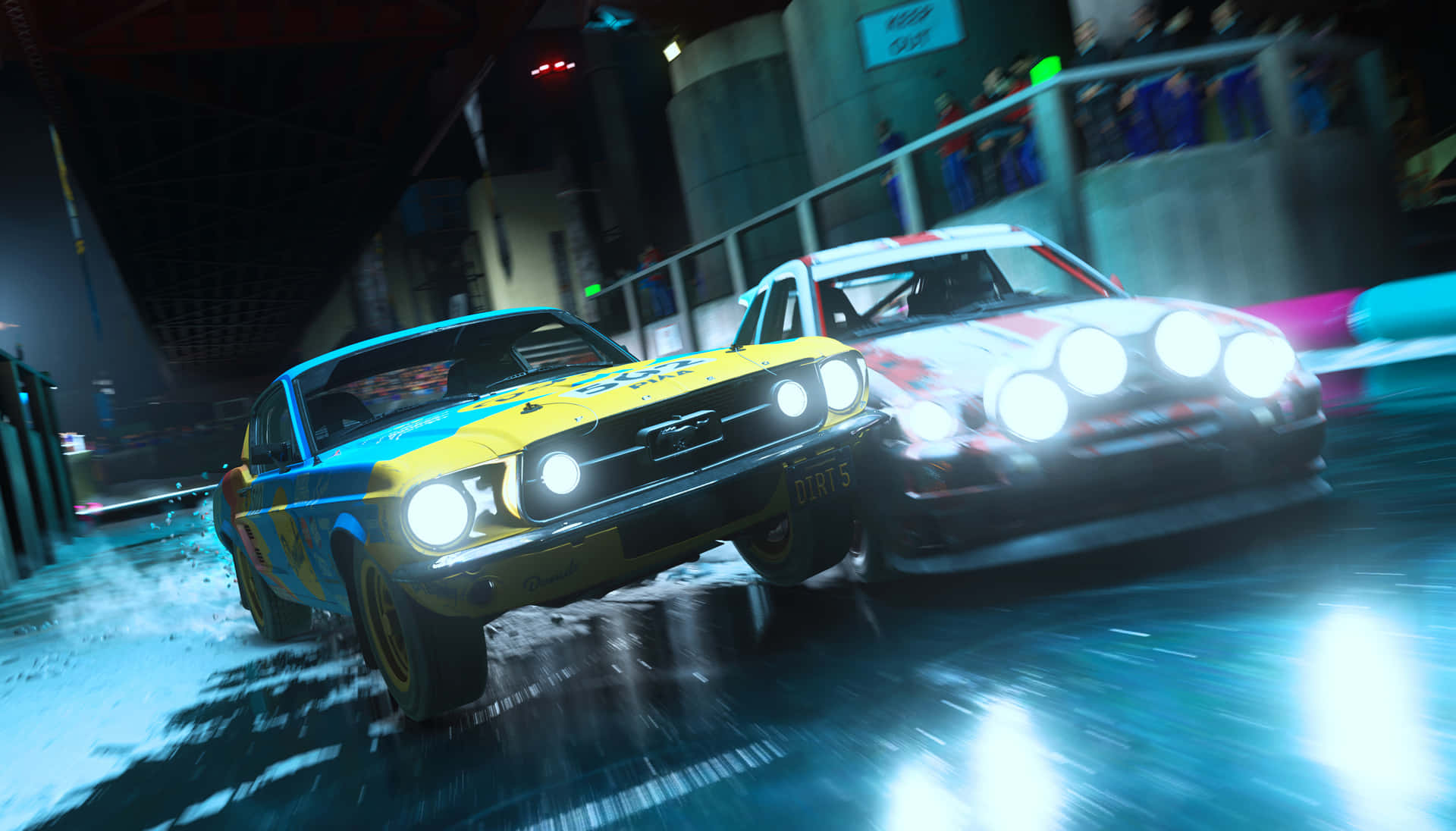 A Car Driving In The Rain At Night Background