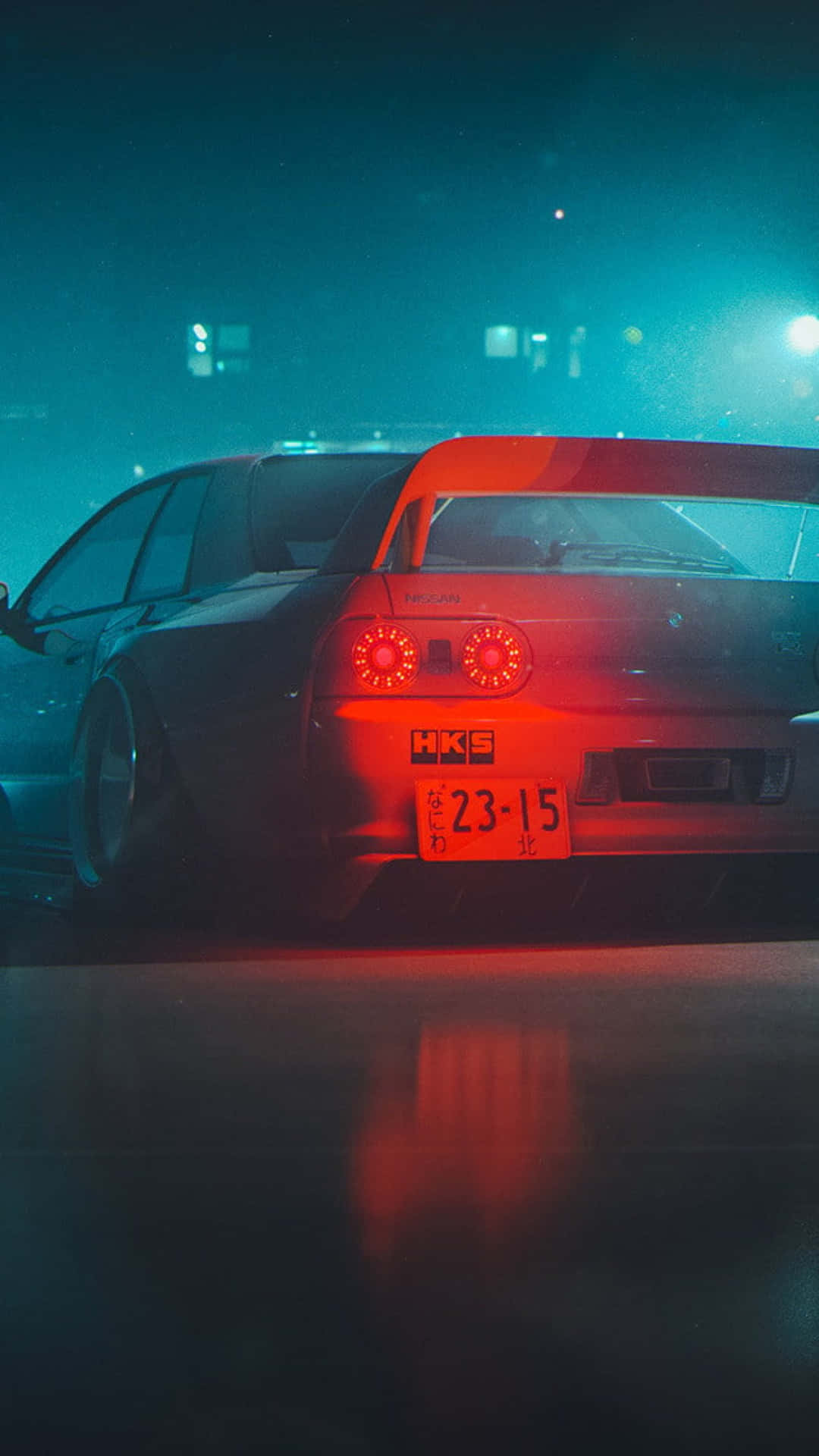 A Car Is Parked In A Dark Parking Lot Background