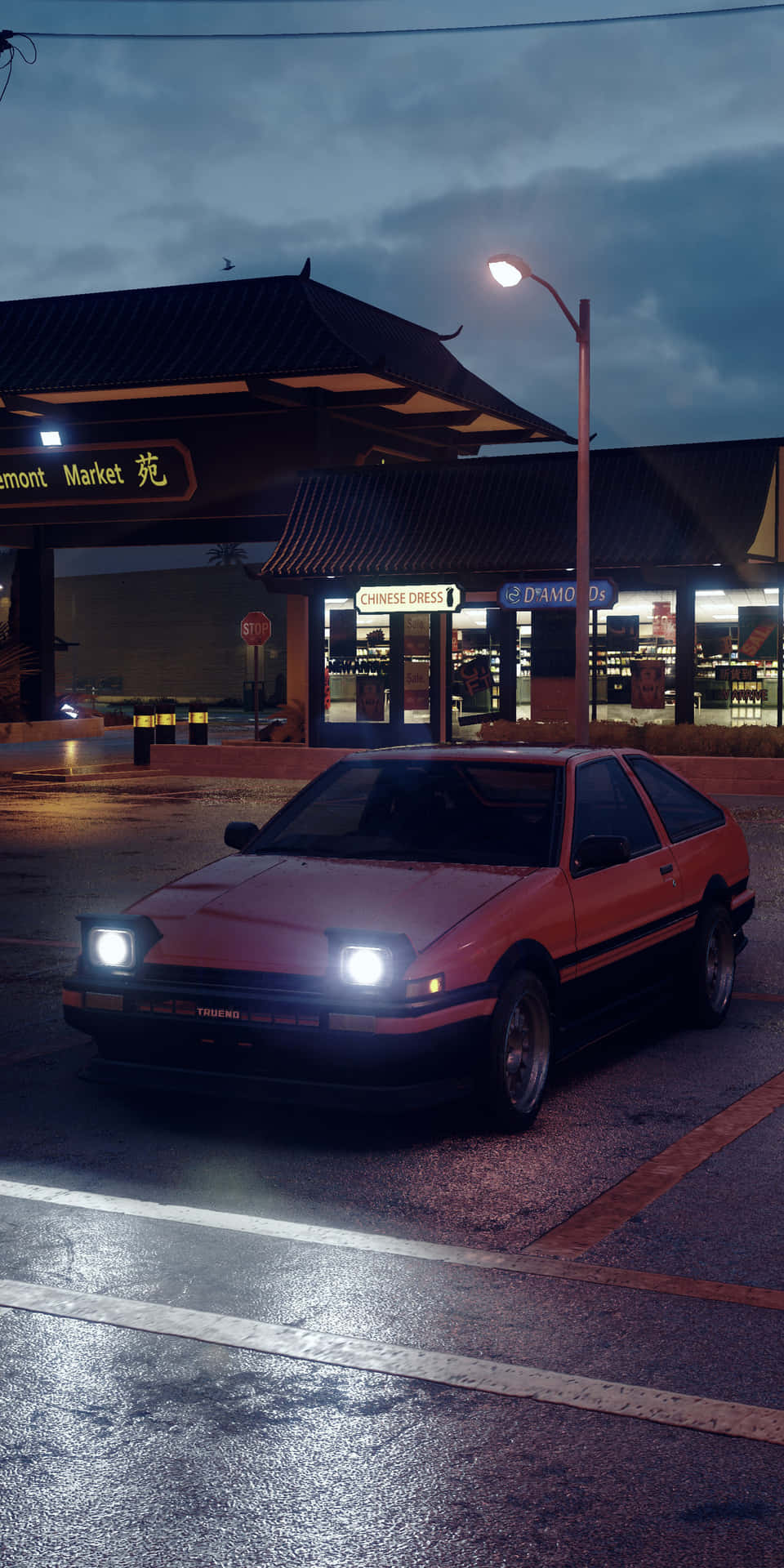 A Car Parked In A Parking Lot Background