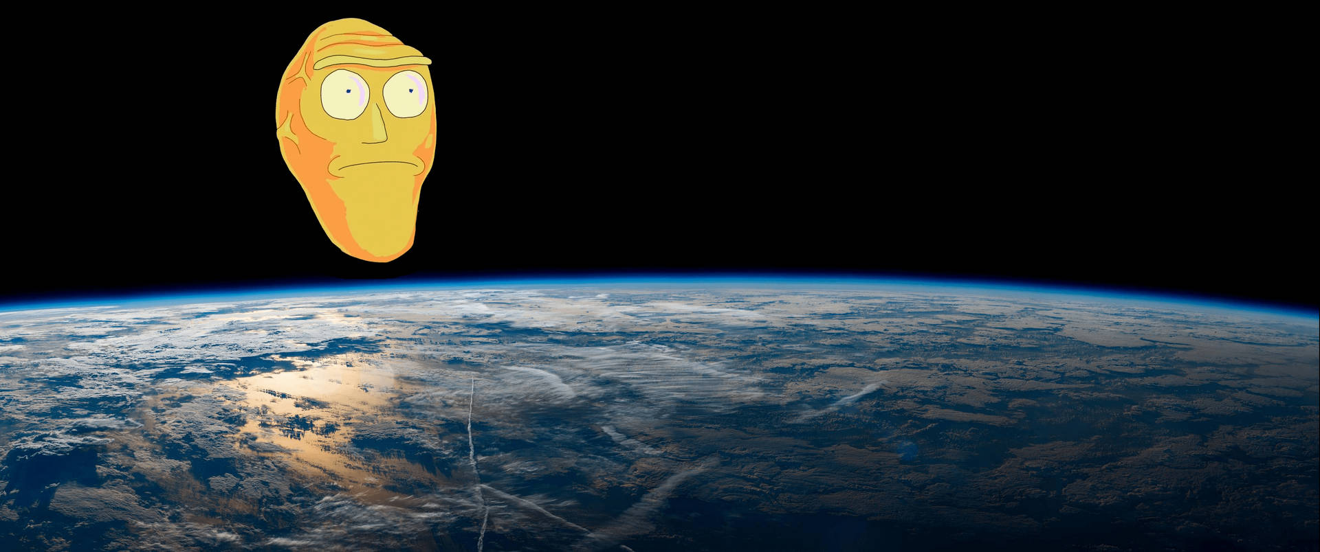A Carrot Flying Over The Earth Background