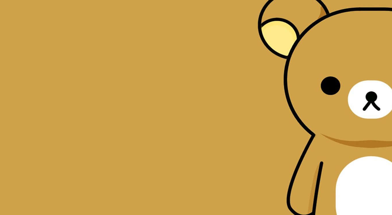 A Cartoon Bear With A Brown Background Background