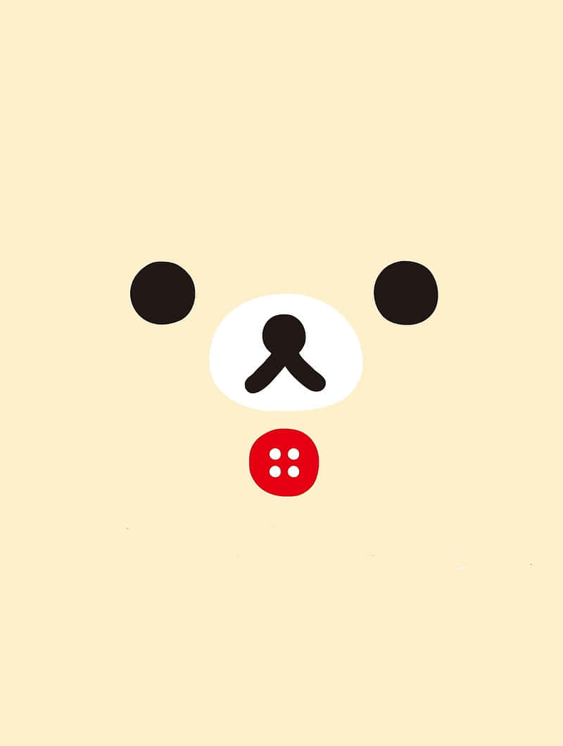A Cartoon Bear With A Red Nose And Black Eyes Background