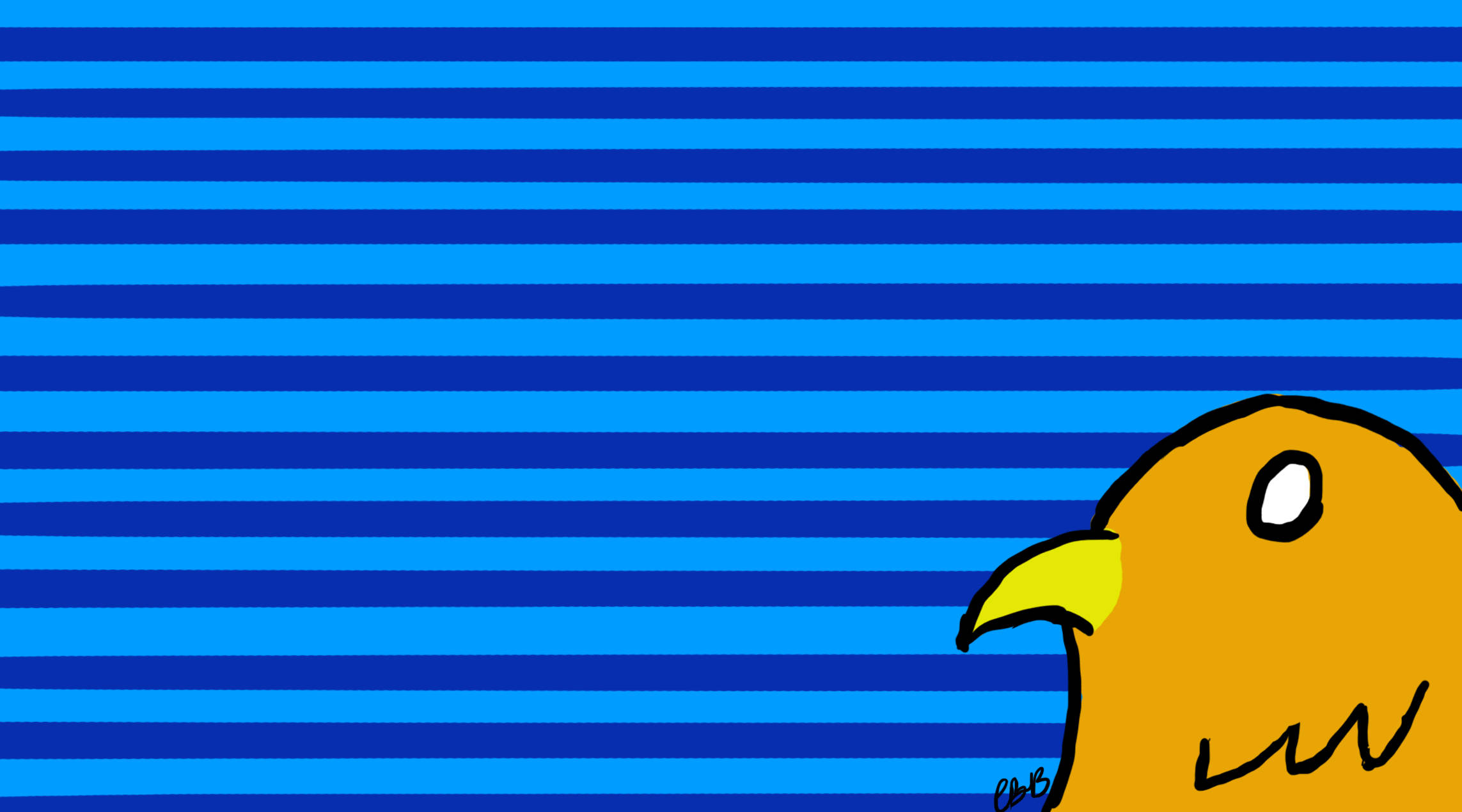 A Cartoon Bird On A Blue Background Background