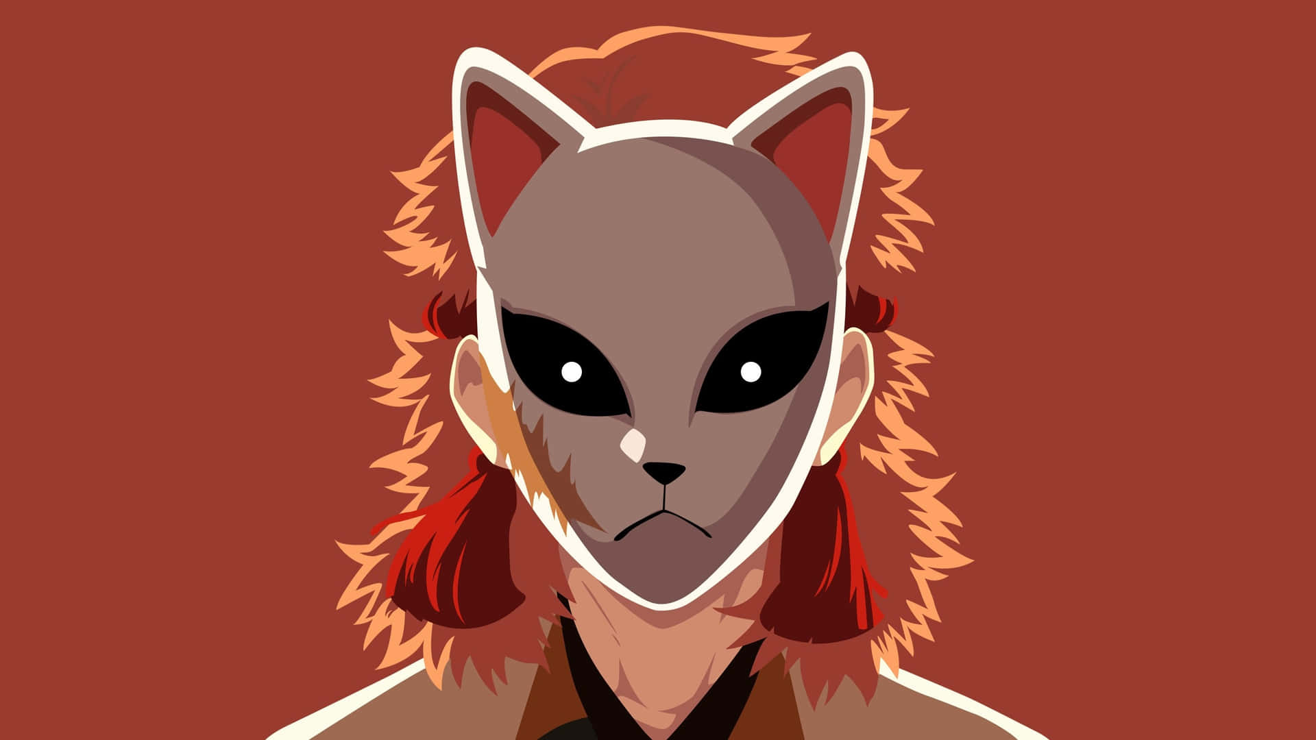 A Cartoon Cat With Red Hair And A Red Nose Background