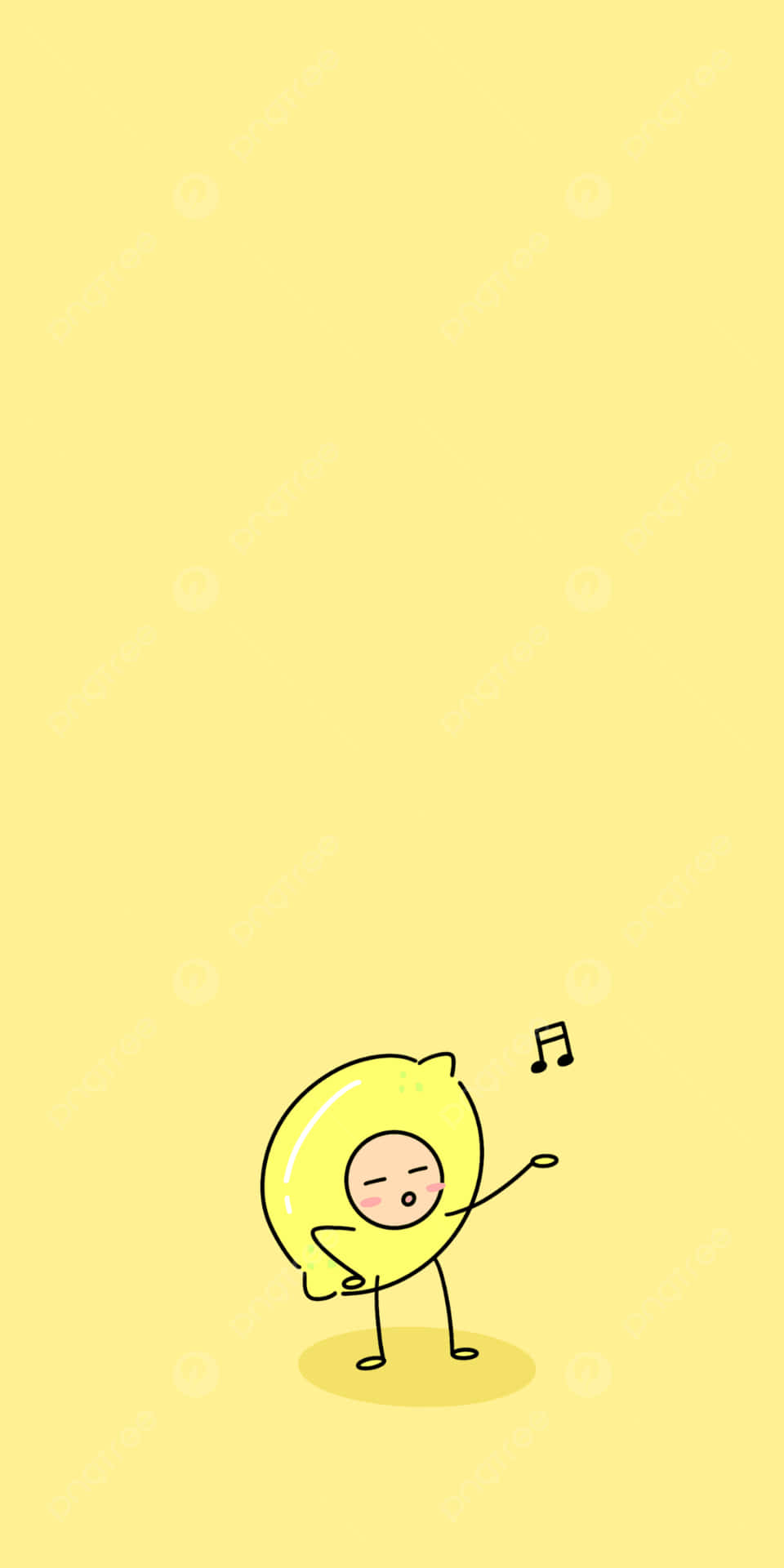 A Cartoon Character Is Dancing On A Yellow Background Background