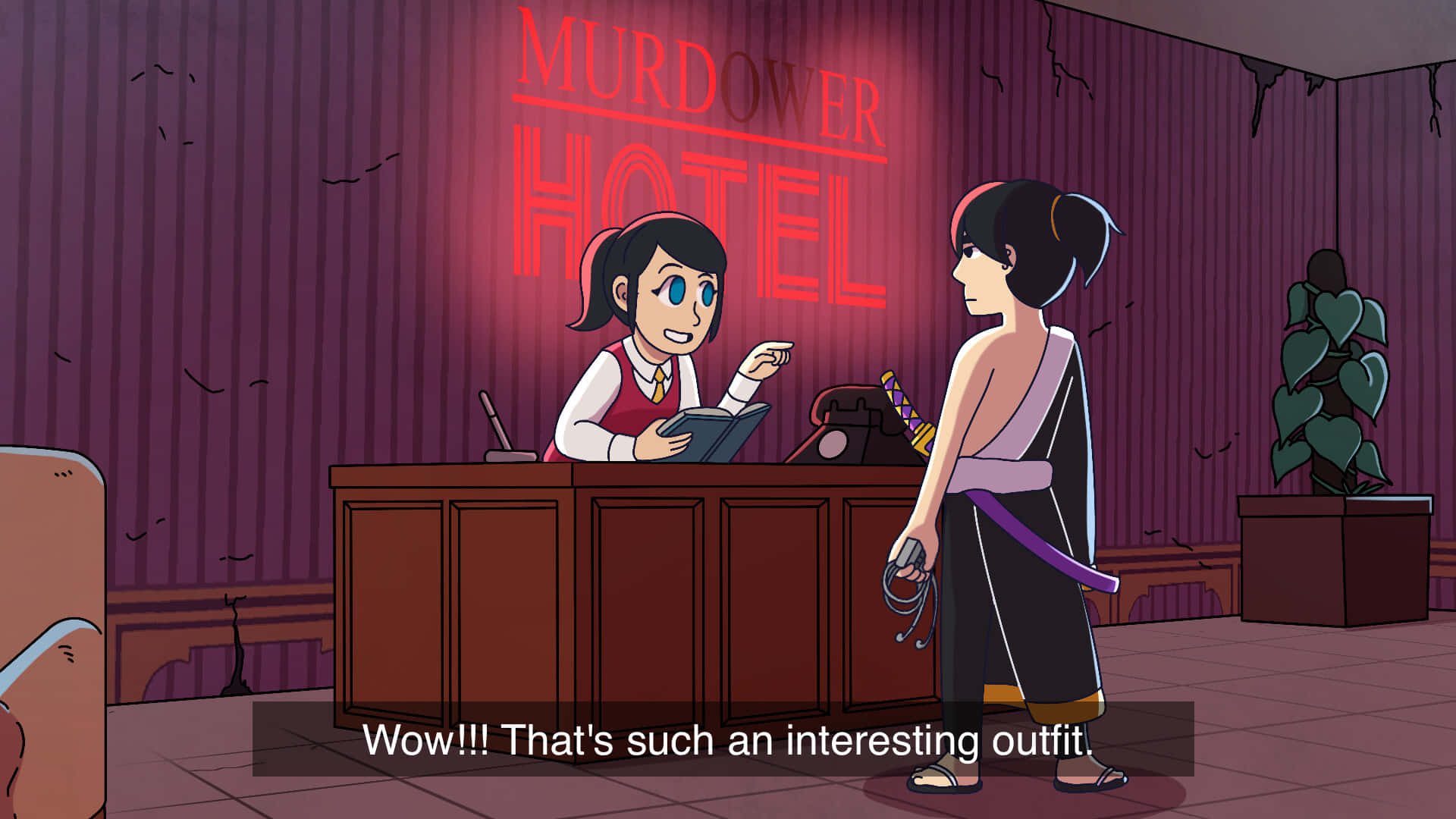 A Cartoon Character Is Standing In Front Of A Hotel