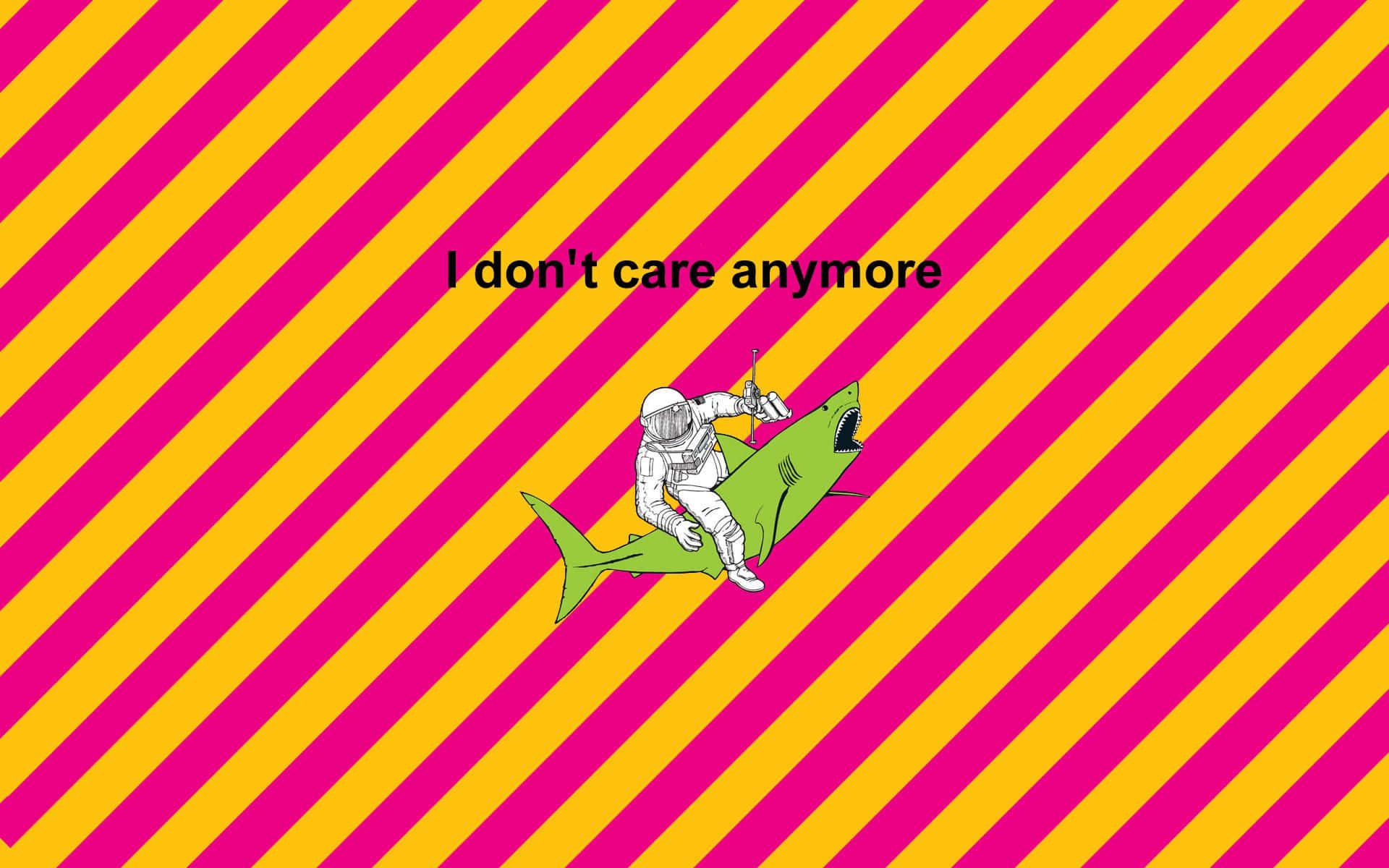 A Cartoon Character Riding A Fish On A Yellow And Pink Background Background