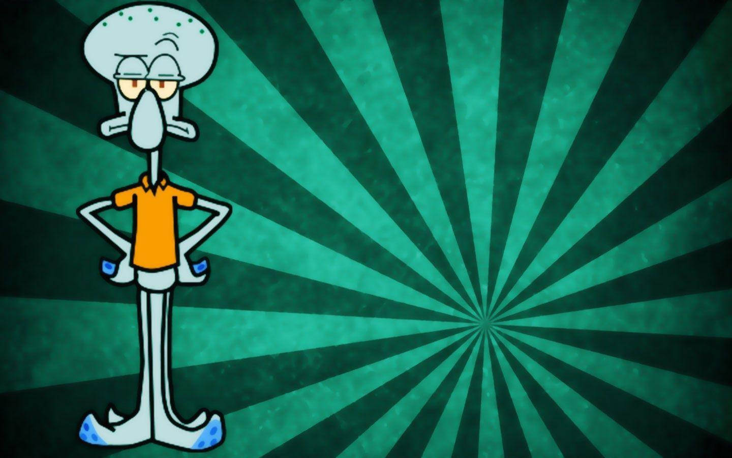 A Cartoon Character Standing On A Green Background Background