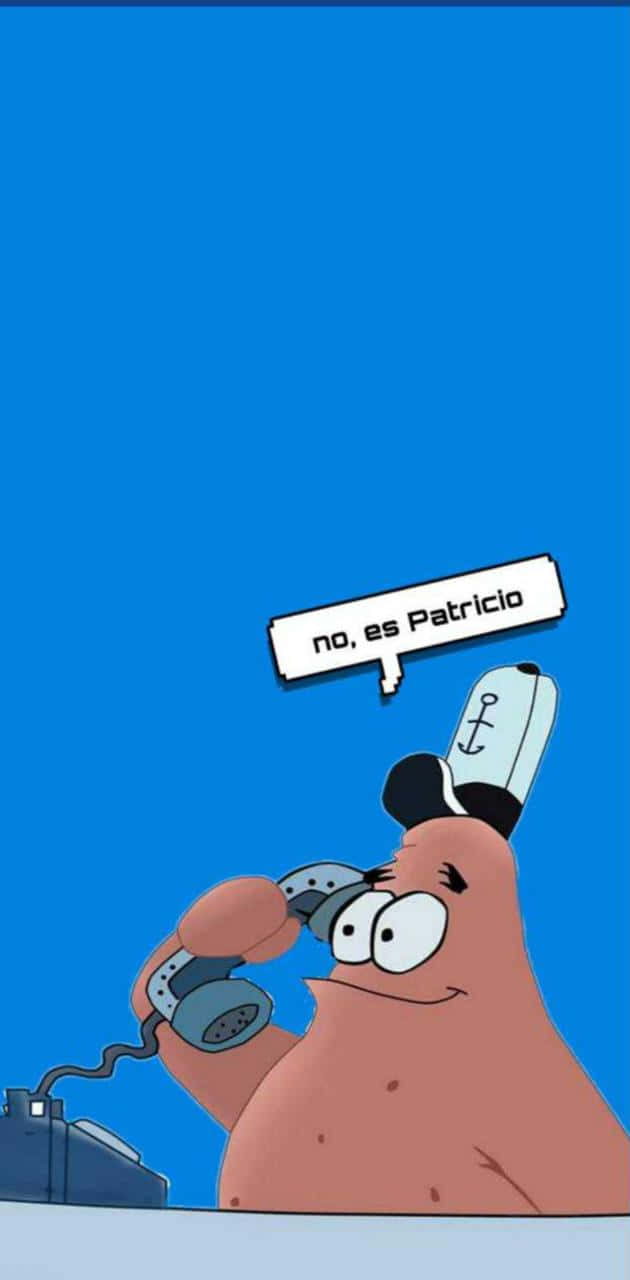 A Cartoon Character Talking On The Phone Background