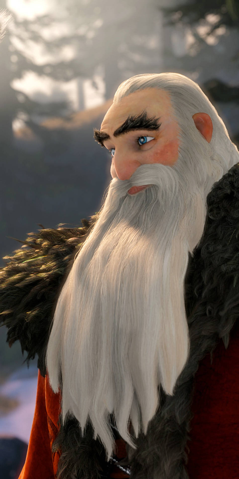 A Cartoon Character With A Beard And Fur Background