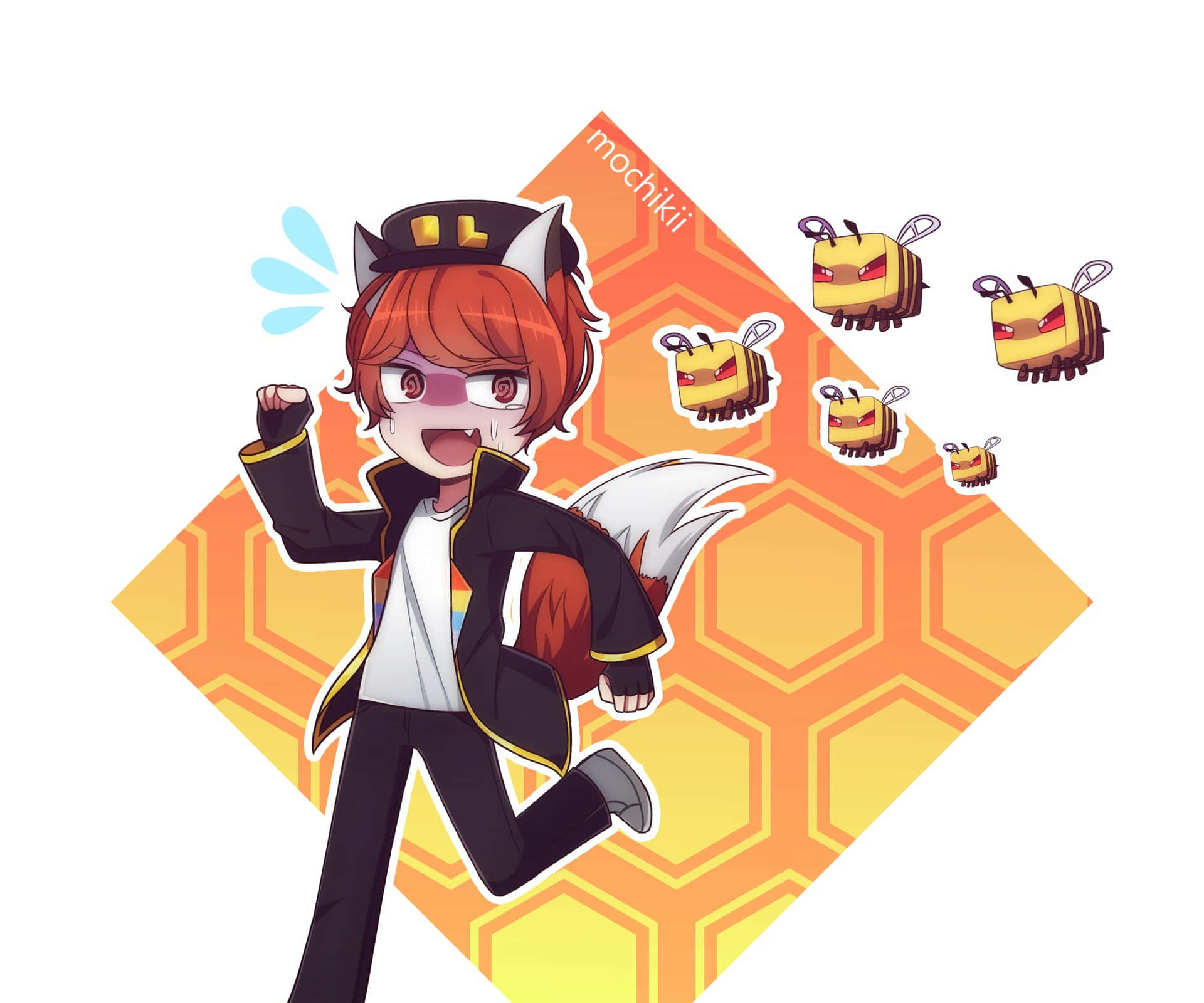A Cartoon Character With A Bee In His Hand Background