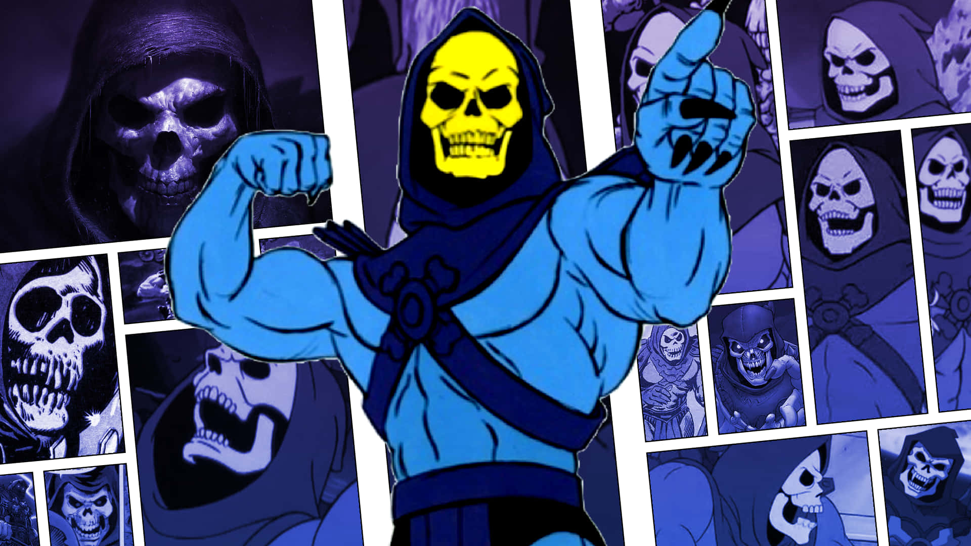 A Cartoon Character With A Blue Mask And Blue Eyes