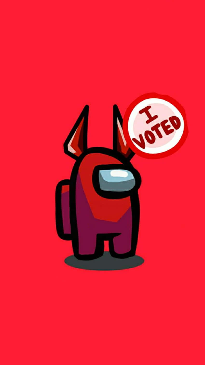 A Cartoon Character With A Red Background And A Vote Sign Background