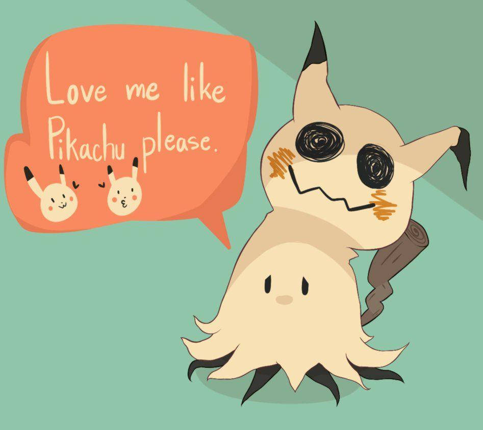 A Cartoon Character With A Speech Bubble That Says Love Me Like Pikachu Please