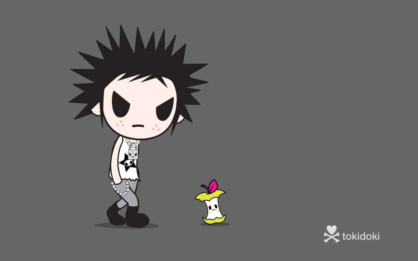 A Cartoon Character With A Spiked Hair And A Yellow Bird Background